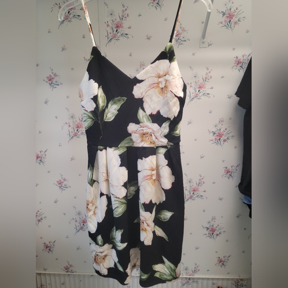Black floral dress